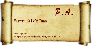 Purr Alóma névjegykártya